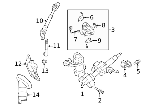 Steering Column Assembly for 2011 Toyota Corolla #1
