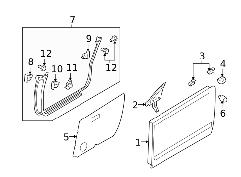 Door & Components for 2005 Saab 9-2X #0