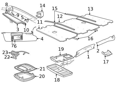 Interior Trim - Roof for 1997 Dodge B2500 #1
