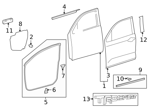 Exterior Trim - Front Door for 2018 Toyota Sequoia #0