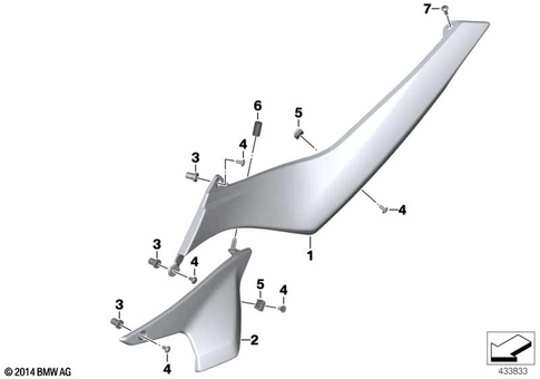 Motorcycle Trim Section, Windshield for 2008 BMW-Motorrad R 1200 R #2