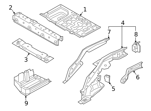 Rear Floor & Rails for 2020 Mini Cooper Clubman #1