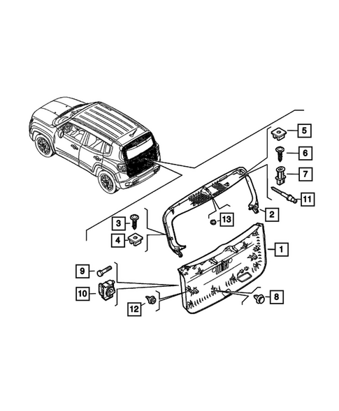 Liftgate Panel and Scuff Plate for 2023 Jeep Renegade #0
