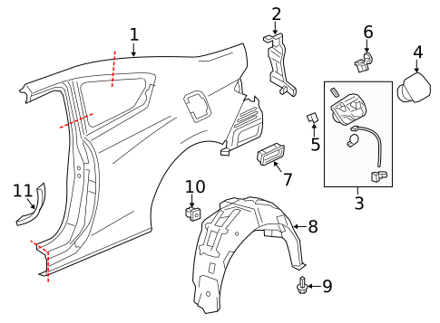 Quarter Panel & Components for 2015 Honda Accord #1