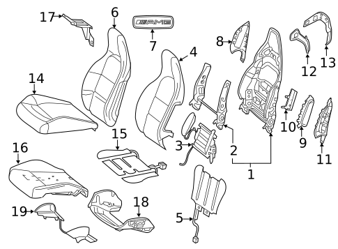 Driver Seat Components for 2021 Mercedes-Benz C63 AMG S #9