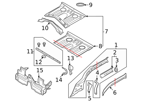 Rear Floor & Rails for 2006 Porsche Cayman #0