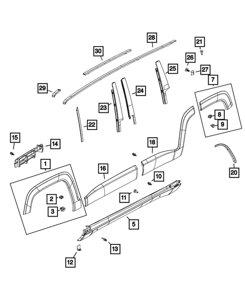 Moldings and Ornamentation for 2017 Jeep Renegade #0