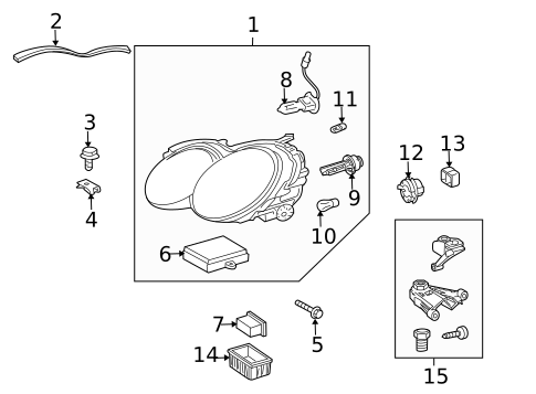 Headlamp Components for 2009 Mercedes-Benz SL63 AMG #0