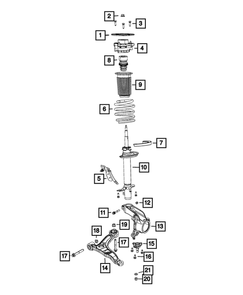 Front Suspension, Strut and Cradle for 2014 Ram ProMaster 3500 #0