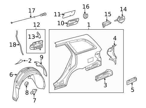 Quarter Panel & Components for 2016 Mercedes-Benz E350 #1