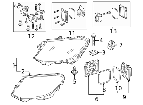 Headlamp Components for 2018 Mercedes-Benz S63 AMG #0