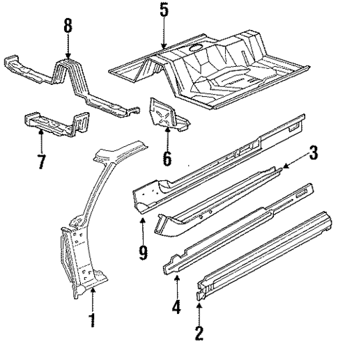 Floor & Rails for 1989 Ford Thunderbird #0