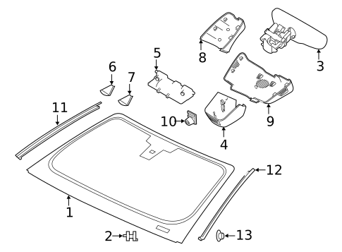 Glass - Windshield for 2020 Jaguar F-Type #0