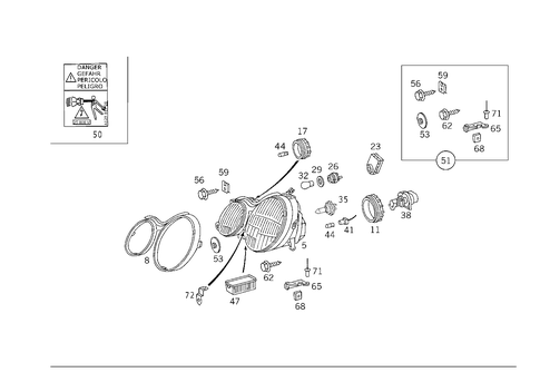 Lighting Unit, Foglamp, and Additional Blinker Lamp for 2002 Mercedes-Benz CLK430 #1