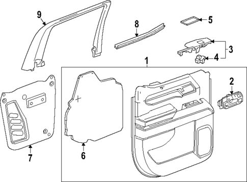 Interior Trim - Rear Door for 2023 Chevrolet Silverado 1500 #2
