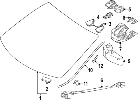 Glass - Windshield for 2022 Mercedes-Benz GLS 63 AMG® #3