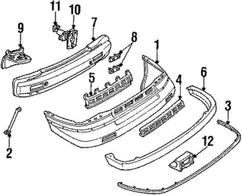 Bumper & Components - Front for 1993 Chevrolet Lumina APV #0