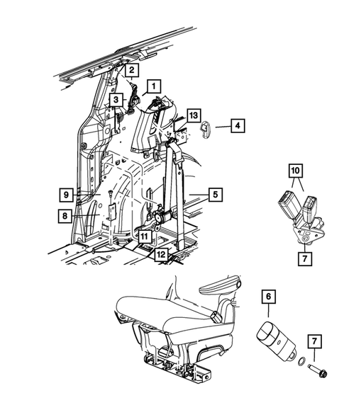 Seat Belts for 2017 Dodge Grand Caravan #1