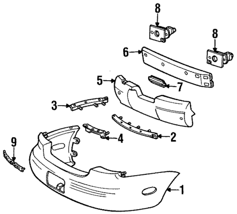 Bumper & Components - Rear for 1996 Ford Taurus #0