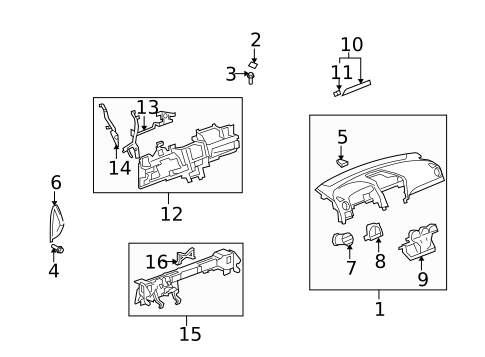 Instrument Panel for 2008 Saturn Vue #1