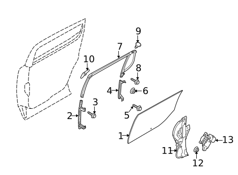 Glass, Windows & Related Components for 2014 Lincoln MKT #1
