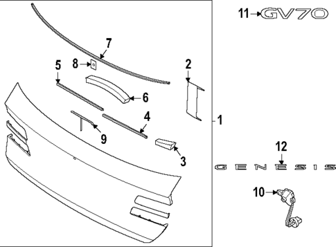 Exterior Trim - Lift Gate for 2023 Genesis Electrified GV70 #0
