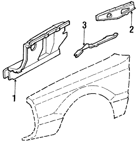 Inner Structure & Rails for 1988 Ford Thunderbird #1