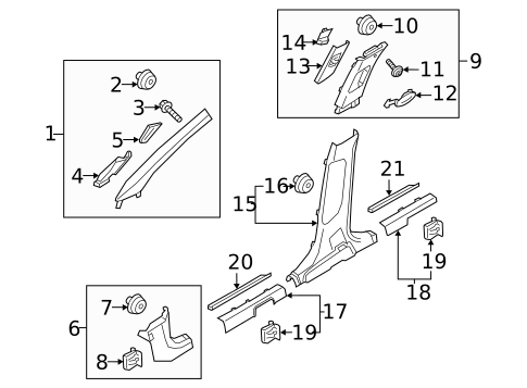 Interior Trim - Pillars for 2019 Kia Sorento #0