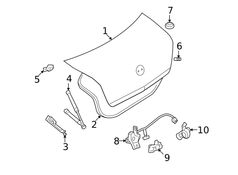 Trunk for 2008 Mercury Milan #0