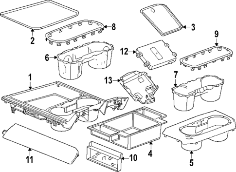 Center Console for 2025 GMC Sierra 2500 HD #1