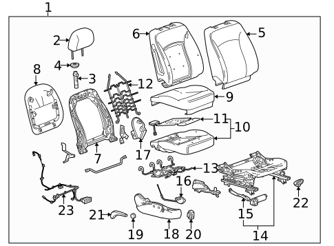 Passenger Seat Components for 2016 Buick LaCrosse #1