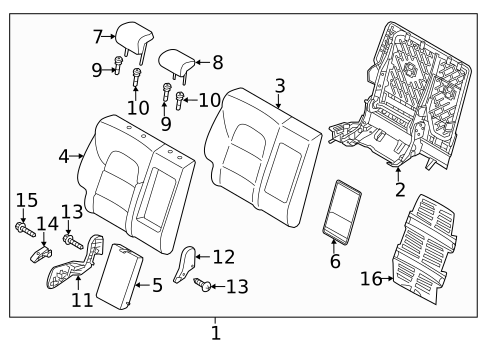 Rear Seat Components for 2020 Kia Sportage #0
