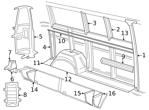 Inner Structure & Rails for 2003 Dodge Ram 2500 Van #3