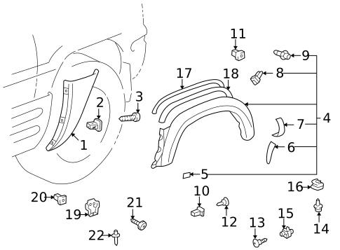 Exterior Trim - Quarter Panel for 1999 Toyota RAV4 #1