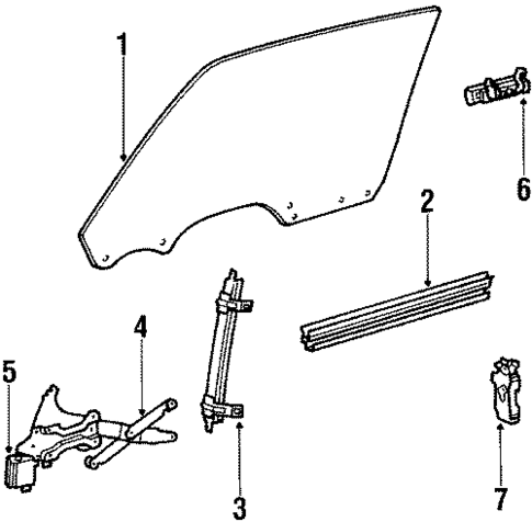 Glass - Front Door for 1986 Pontiac Bonneville #0