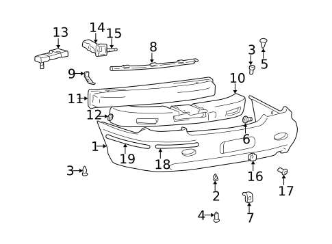 Bumper & Components - Rear for 2001 Hyundai XG300 #0