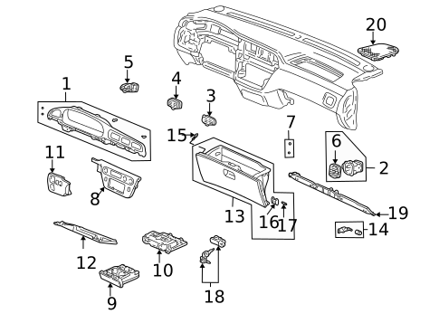 Instrument Panel for 2002 Honda Odyssey #1
