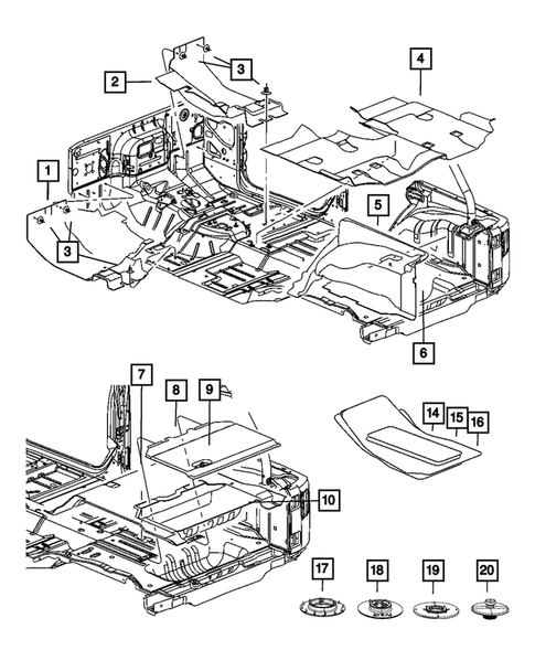 Carpets, Floor Mats, Load Floor, and Silencers for 2015 Jeep Wrangler #0