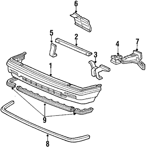 Bumper & Components - Front for 1984 Honda Civic #1