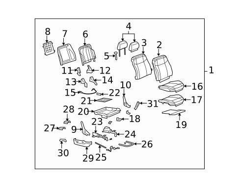 Front Seat Components for 2010 Hummer H3 #2