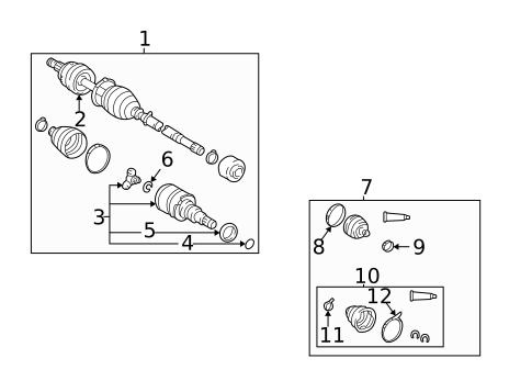 CV Components for 2004 Pontiac Vibe #0