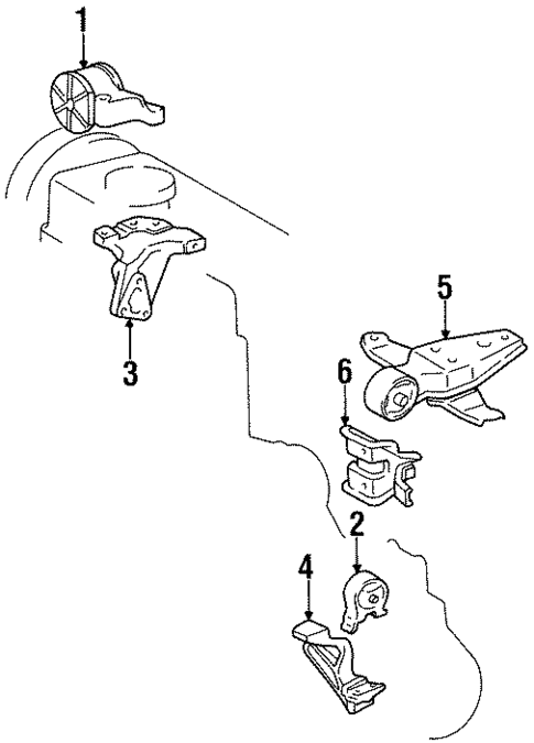Engine & Trans Mounting for 1996 Toyota Paseo #0