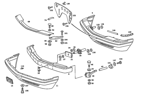 Front Bumper for 1985 Mercedes-Benz 380SE #1
