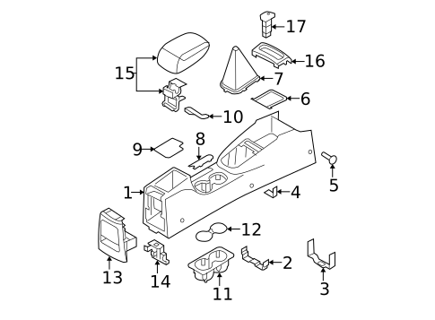 Center Console for 2007 Kia Spectra5 #0