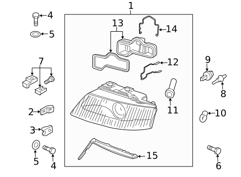 Headlamp Components for 2002 Audi S6 #1