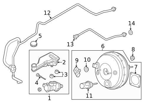 Master Cylinder - Components On Dash Panel for 2014 Lincoln MKZ #1
