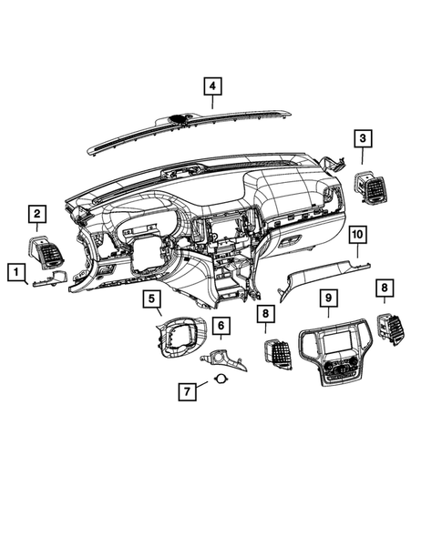 Instrument Panel for 2019 Jeep Grand Cherokee #1