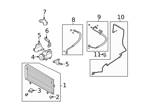 Condenser, Compressor & Lines for 2009 Subaru Outback #0