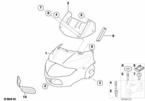 Motorcycle Trim Section, Windshield for 2001 BMW-Motorrad R 1150 RT #7