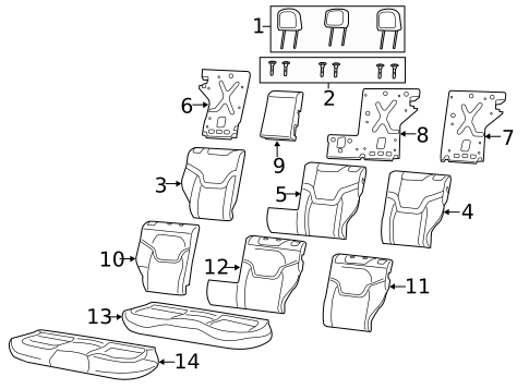 Rear Seat Components for 2018 Jeep Renegade #0
